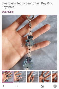 swaroveski teddy bear chain key ring keychain for sale 0