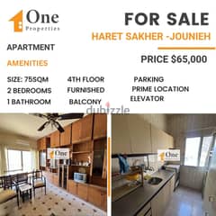 APARTMENT FOR SALE IN HARET SAKHER-JOUNIEH. 0