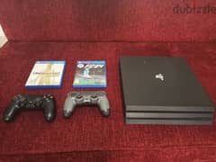 PS4 pro used, super clean, with 2 CDs, 2 controllers 0