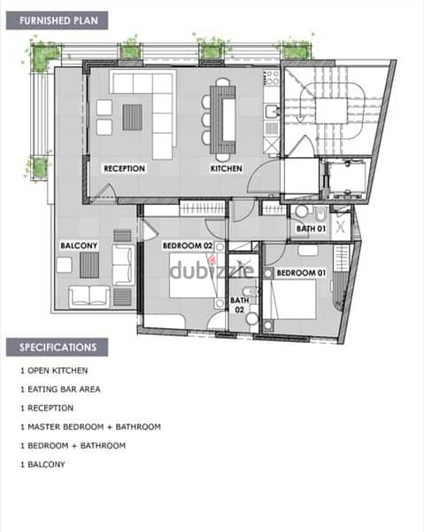 Minimalistic and bright  space with Terrace and sea view achrafieh 1