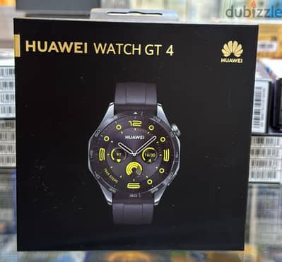 Huawei Watch GT 4 46mm black silicone strap amazing & new offer