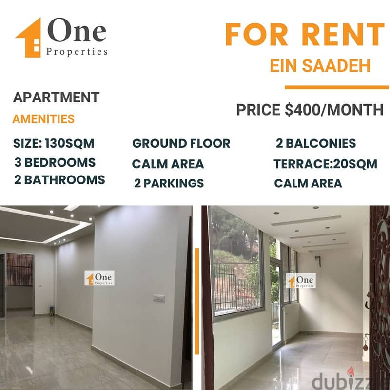 UNFURNISHED APARTMENT FOR YEARLY RENT IN EIN SAADEH 0