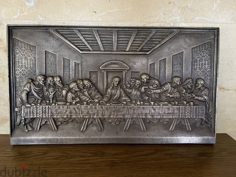 The Last Supper Da Vinci Bronze Relief - Antique 1