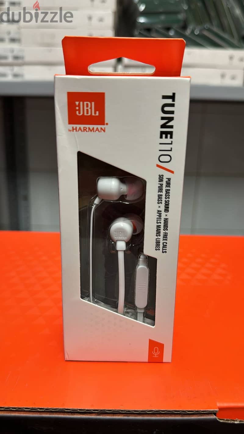 Jbl tune 110 earphones 3.5mm white 0