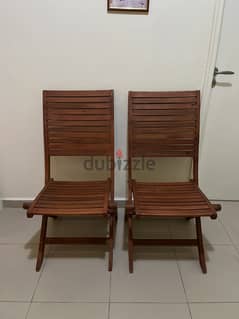 Wooden foldable chairs x2