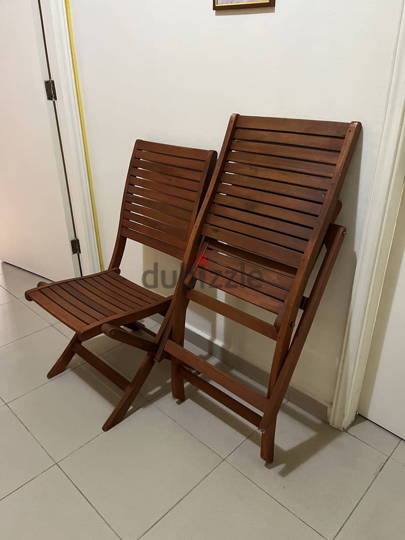 Wooden foldable chairs x2 3