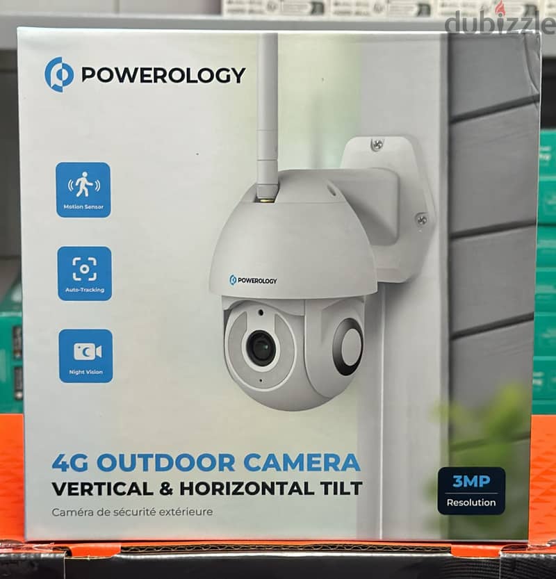 Powerology 4g outdoor camera vertical & horizontal 0