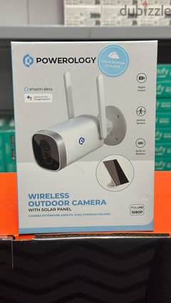 Powerology wireless outdoor camera with solar panel original & new pr