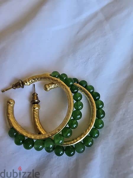 emerald green hoop earrings 1