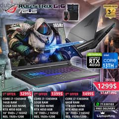 ASUS ROG STRIX G16 CORE i7-13650HX RTX 4050 165HZ 16” GAMING LAPTOPS 0