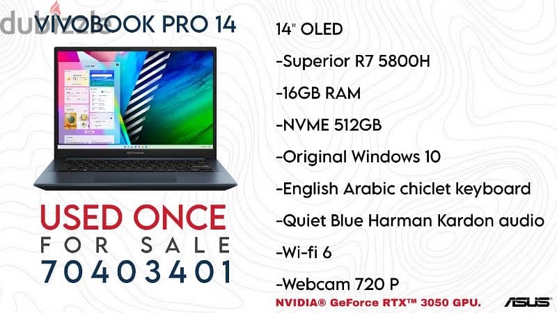 لابتوب vivobook 14 pro asus شبه جديد 1