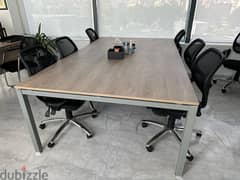 Almost New Conference Table and 6 Office Chairs | Chrome Base 0