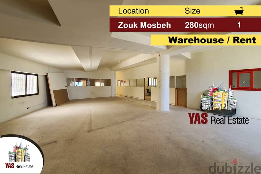 Zouk Mosbeh 280m2 | Depot / Warehouse | Perfect Condition | TO/EL 0