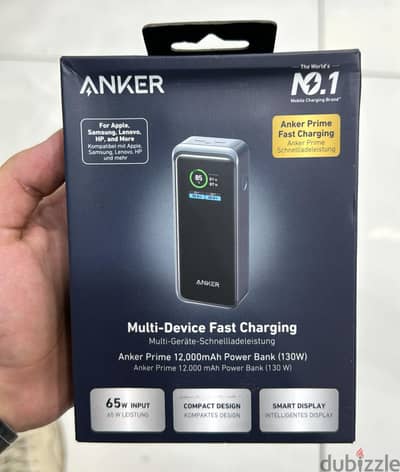 Anker prime 12,000mah Power bank (130w) 62w input compact design with