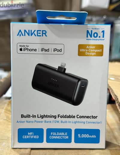 Anker Nano power bank 5,000mah (12w , built-in Lightning connector)