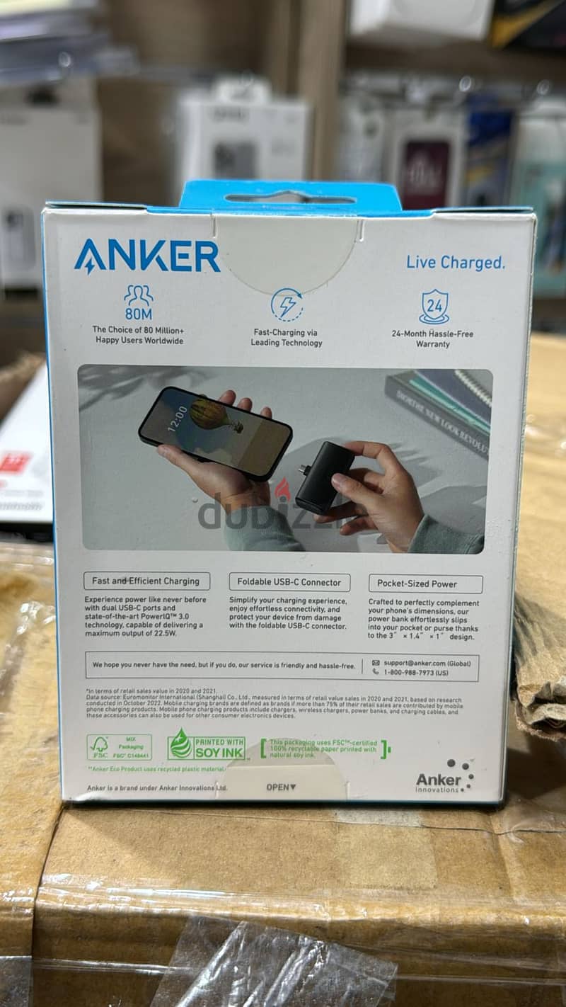 Anker Nano Power Bank 5,000mah (22.5w , built in usb-c connector) 1