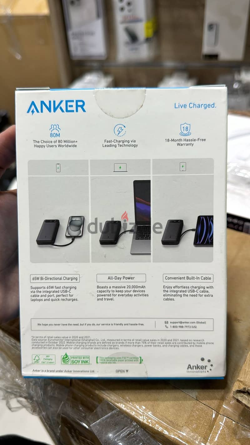 Anker Power Bank(20k,87w,built-in usb-c cable) great & last price 1