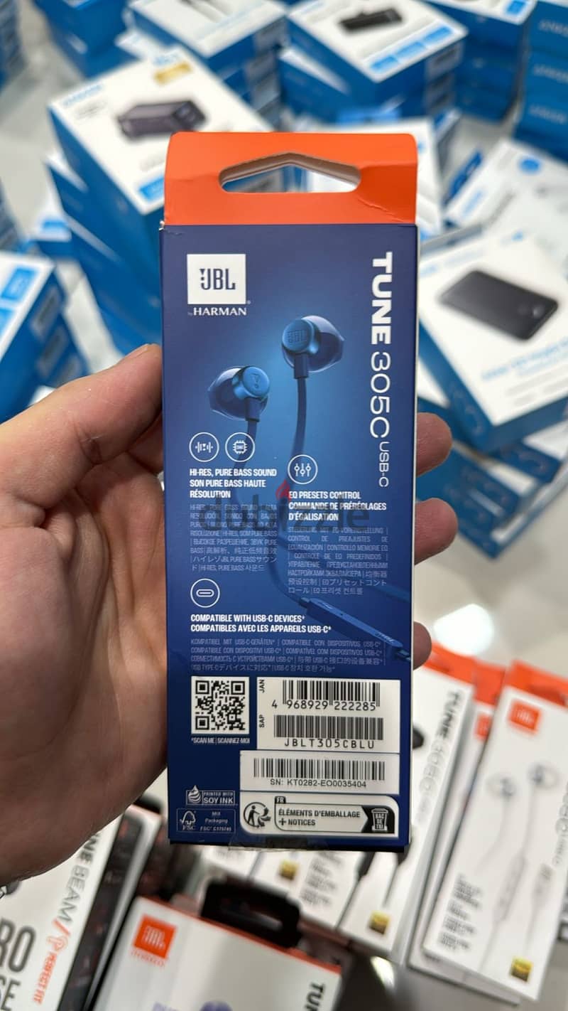 Jbl tune 305 usb-c wired earphones blue exclusive & best price 1