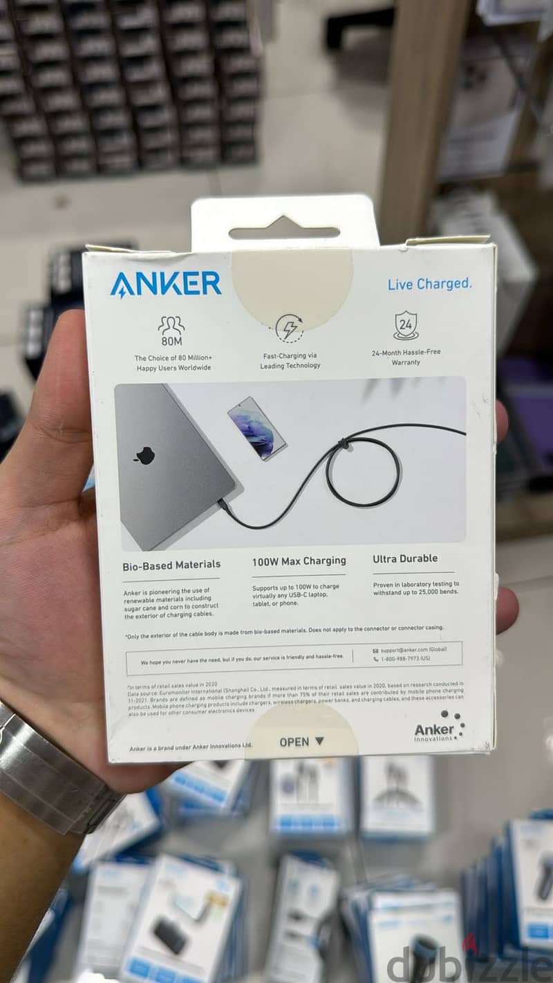 Anker 544 usb-c to usb-c cable 100w 6ft 1