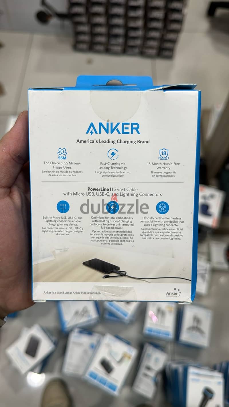 Anker powerline II 3in1 cable 3ft great & best price 1