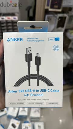 Anker 322 usb-a to usb-c braided cable 6ft exclusive & new price 0