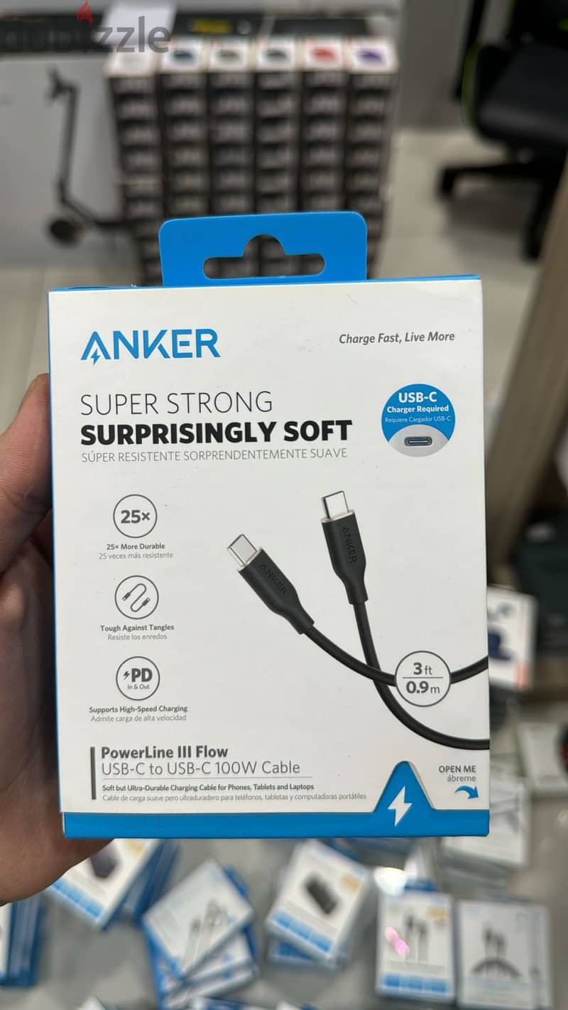 Anker Powerline III Flow Usb-c to Usb-c 100w Cable 3ft original & last 0