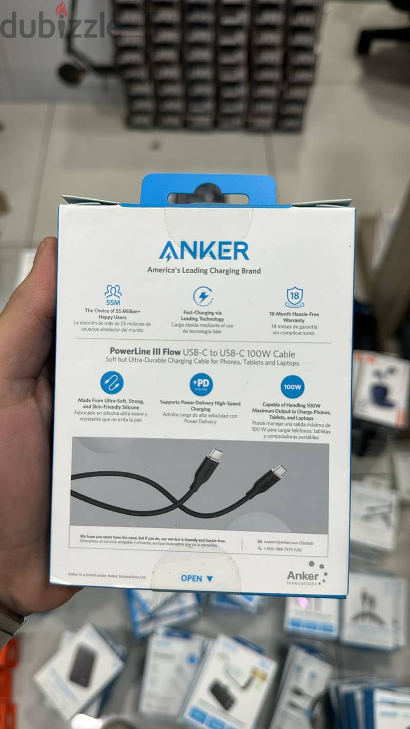 Anker Powerline III Flow Usb-c to Usb-c 100w Cable 3ft original & last 1