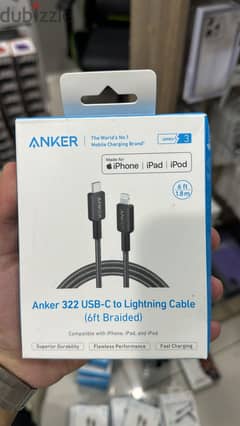 Anker 322 usb-c to lightning braided cable 6ft original & last price 0