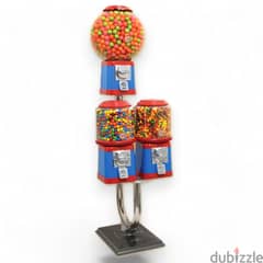 TRIPLE BARREL HEAD VENDING MACHINE FOR GUMBALL & CANDY 0