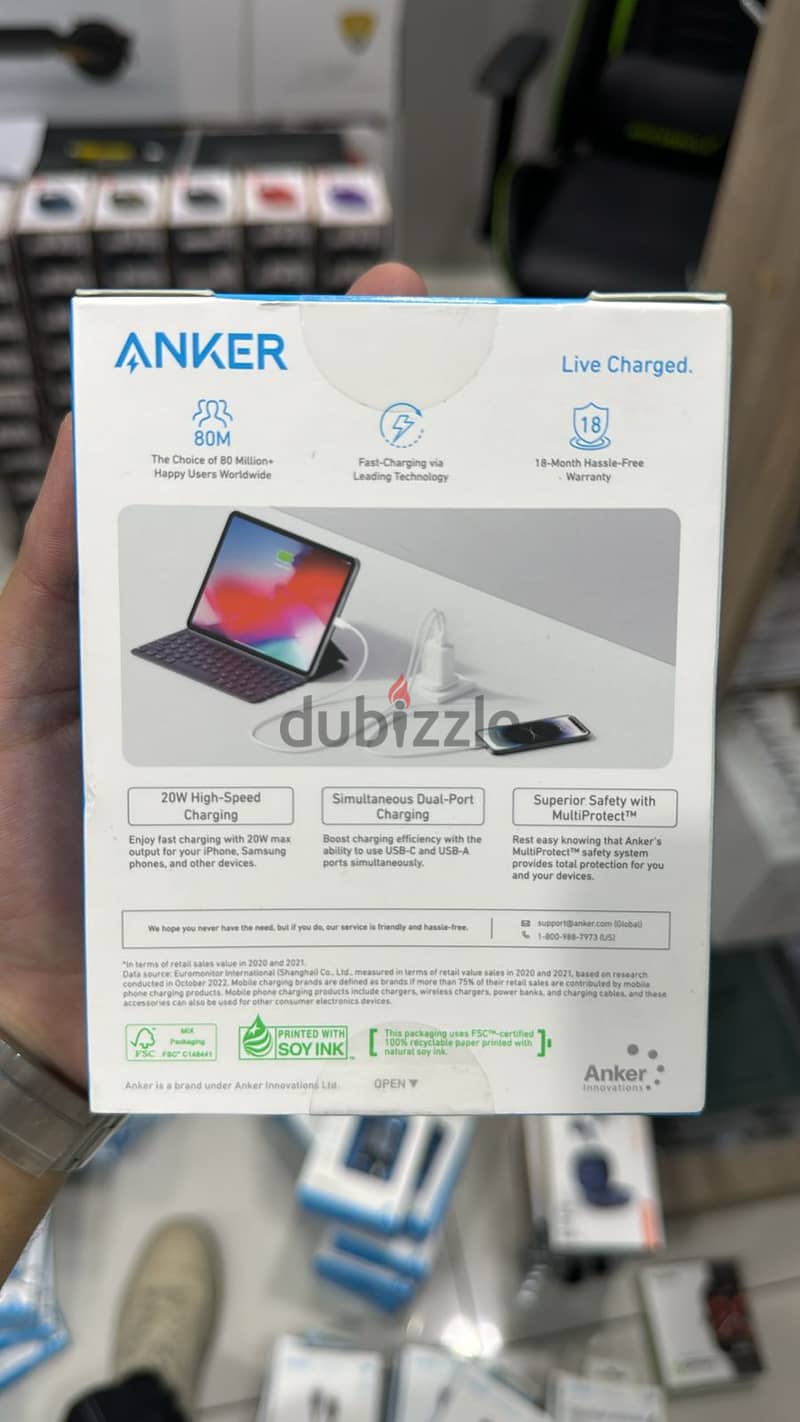 Anker select charger (20w 2-port) with usb-c cable 1.5m great & best p 1