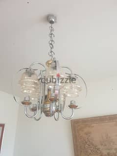 vintage 1970 chrome chandelier in excellent condition 0