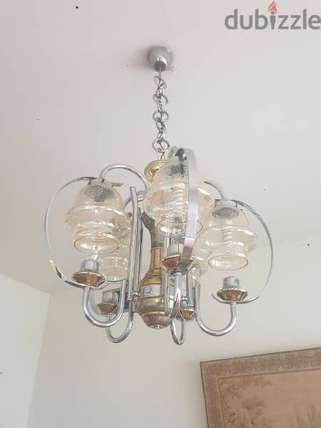 vintage 1970 chrome chandelier in excellent condition 3