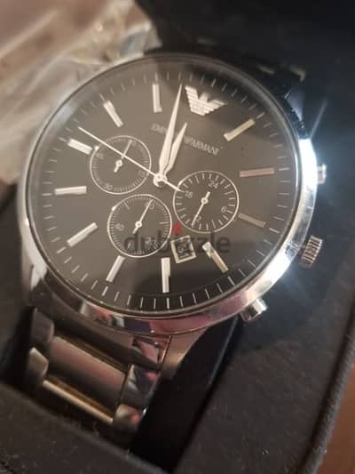 Genuine Emporio Armani Silver and Black watch