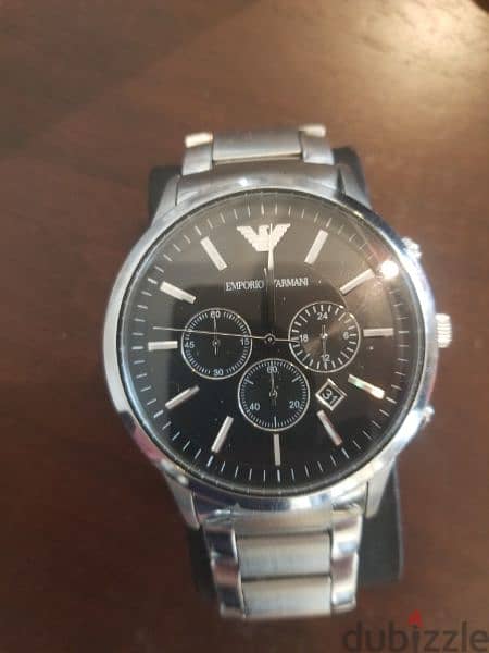 Genuine Emporio Armani Silver and Black watch 1