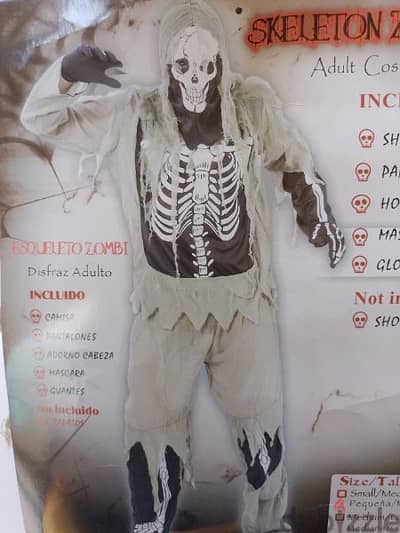 Halloween costume skeleton zombie