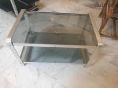 vintage 1970 chrome coffee table with 2 trays 0