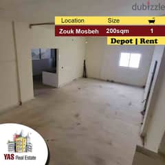 Zouk Mosbeh 200m2 | Rent | Depot | Open Space | 2 Entrances | EL | 0