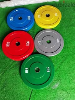 bumper plates set 150 kg (5kg, 10 kg, 15 kg , 20 kg , 25 kg )1 pair 0