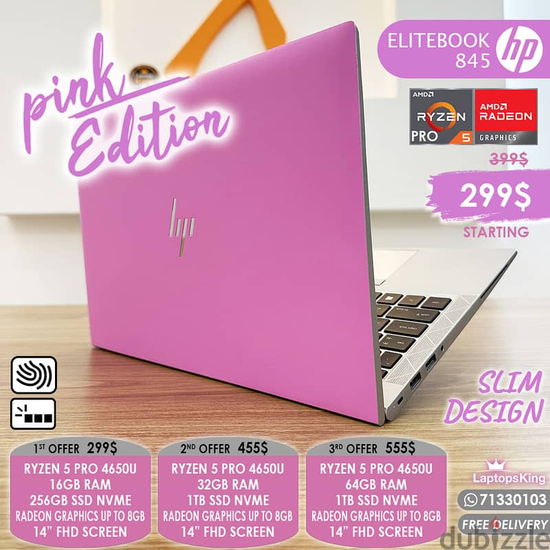 Hp Elitebook 845 Pink Edition Ryzen 5 Pro 4650u Radeon VGA Laptops 0