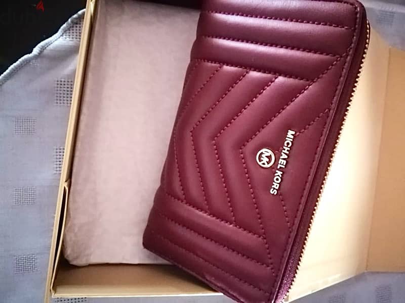 NEW* Michael Kors Zip Wallet / Pouch / Clutch / Merlot / Original 5