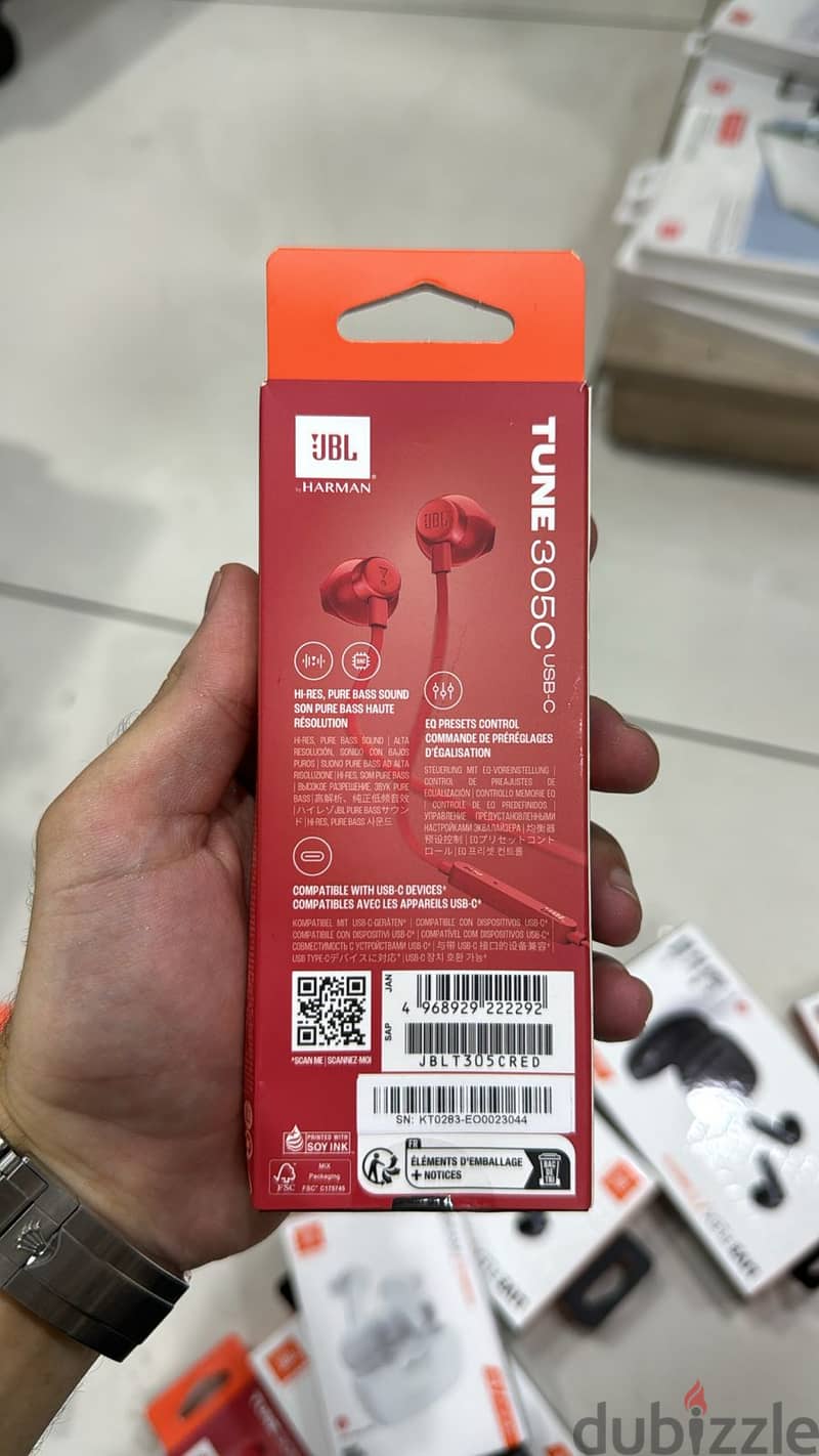 Jbl tune 305 usb-c wired earphones red great & best price 1