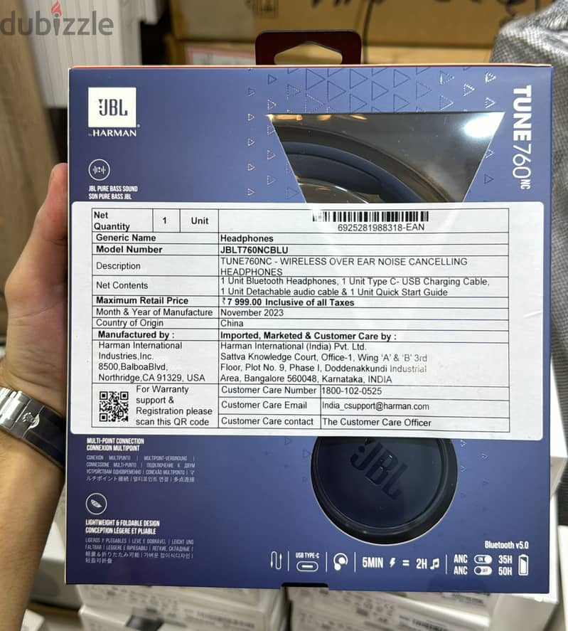 Jbl Tune 760nc blue Amazing & original price 1