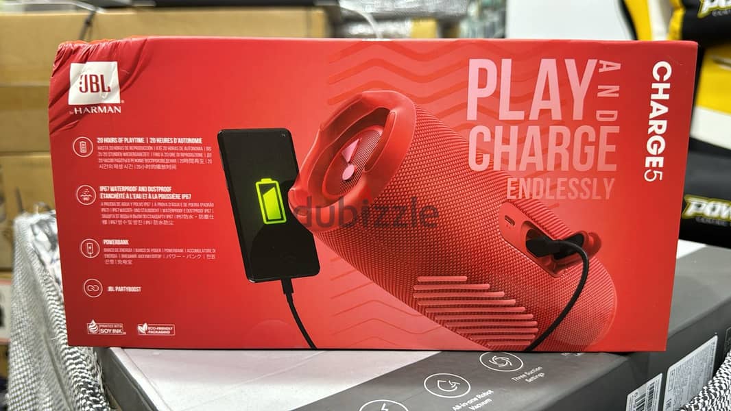 Jbl charge 5 red amazing & new price 1