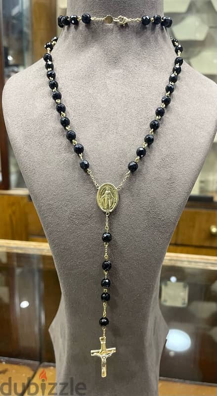 rosary gold 18k total weight:30 gram stone and gold price:1300$ 0