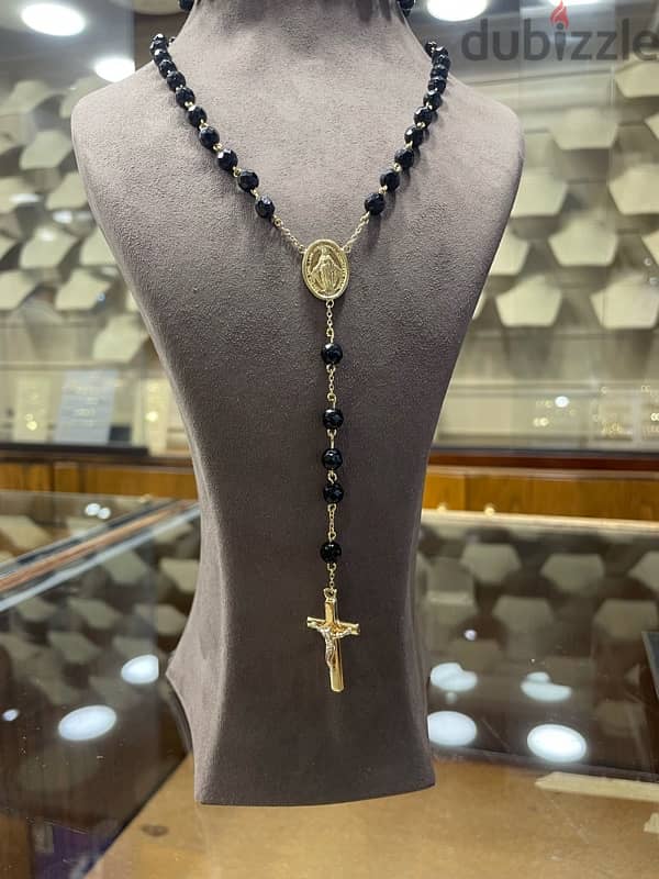 rosary gold 18k total weight:30 gram stone and gold price:1300$ 1