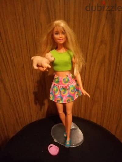 Barbie WALKS With PUPPY Mattel 2015 Great doll flex legs+Puppy=22$