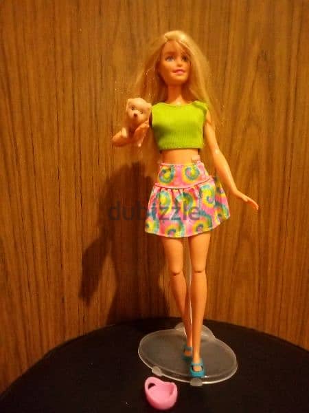 Barbie WALKS With PUPPY Mattel great wearing doll2015 flex legs+puppy 4