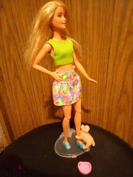 Barbie WALKS With PUPPY Mattel 2015 Great doll flex legs+Puppy=22$ 2