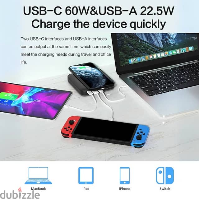 Laptop Power Bank, 24000mAh Wireless Fast Phone Charger 13