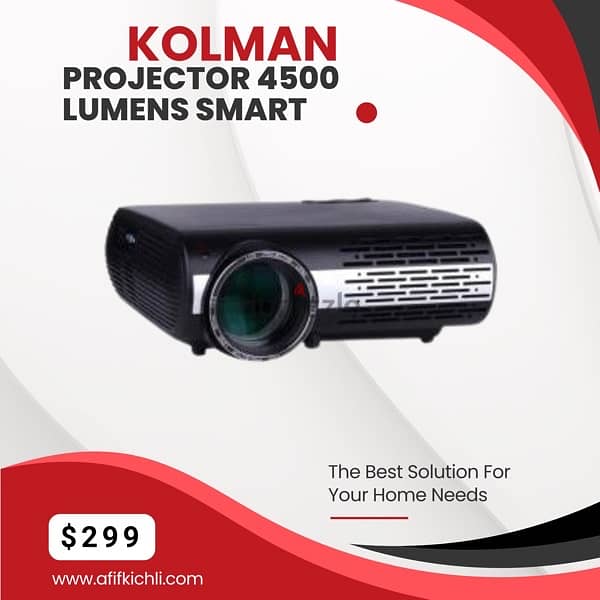 Kolman Projector 4500 Lumens Smart New 0